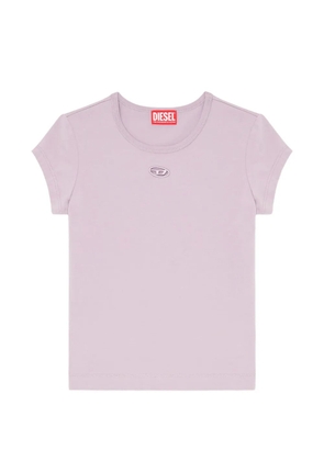 Diesel T-shirt with cut-out embroidered logo - Purple
