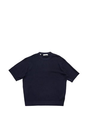 SELECTED Mattis ribbed-knit T-shirt - Blue