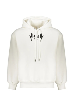 Neil Barrett graphic-print drawstring hoodie - White