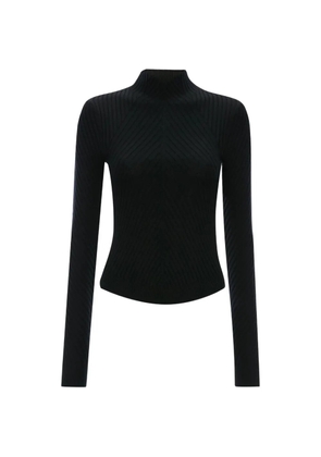 Victoria Beckham Georgia ribbed-knit high-neck jumper - Black