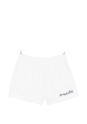 Sporty & Rich logo-embroidered elasticated shorts - White