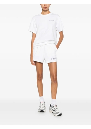 Sporty & Rich logo-embroidered elasticated shorts - White