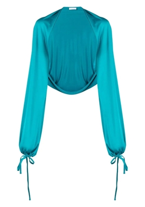 P.A.R.O.S.H. drawstring-detailed long-sleeved shrug - Blue