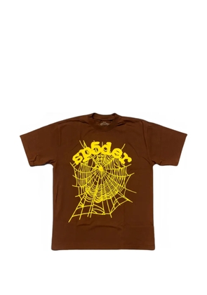 SP5DER crew-neck T-shirt - Brown