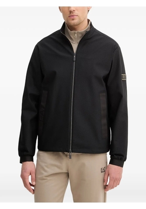Ea7 Emporio Armani zipped geometric bomber jacket - Black