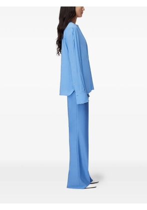 Another Tomorrow panelled silk-georgette-feel blouse - Blue