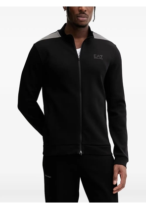 Ea7 Emporio Armani logo-print zip-up sweater - Black
