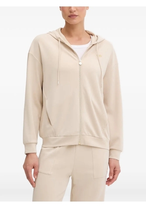 Ea7 Emporio Armani logo-plaque zip-up hoodie - Neutrals
