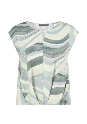 Betty Barclay abstract-print gathered top - Blue