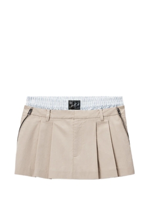 Alexander Wang pleated zip-detail skort - Neutrals