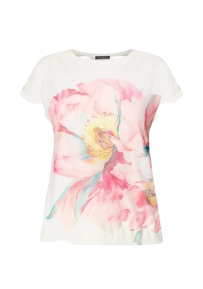 Betty Barclay floral-print striped T-shirt - Neutrals