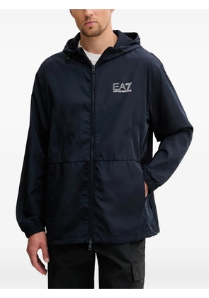 Ea7 Emporio Armani logo-print hooded jacket - Blue