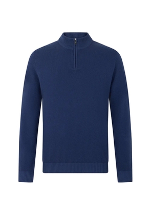Fedeli quarter-zip cotton sweater - Blue