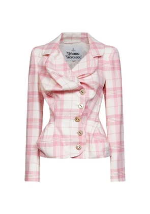 Vivienne Westwood Drunken Louth Tartan asymmetric jacket - Pink