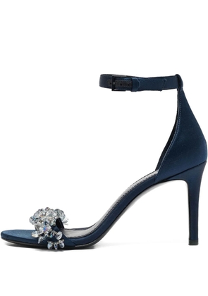 Tory Burch pre-owned 110mm satin crystal-embellishment sandals - Blue