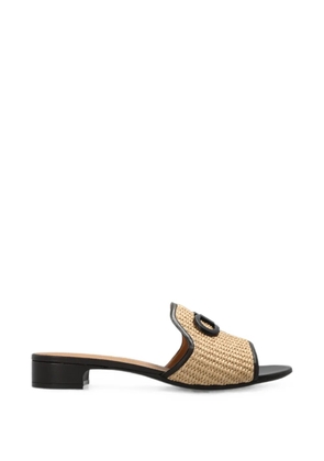 Ferragamo Gancini ornament low-heel slides - Neutrals