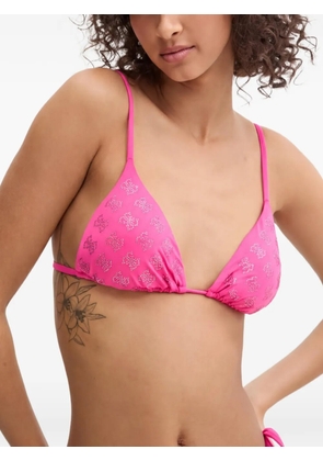 GUESS USA logo-print triangle bikini - Pink