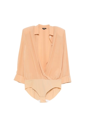Elisabetta Franchi wrap-front long-sleeve bodysuit - Neutrals
