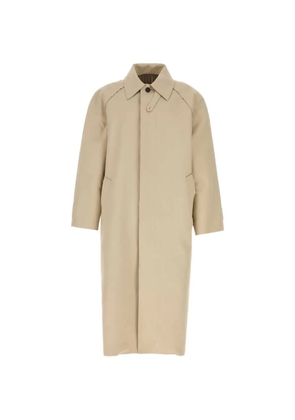 Balenciaga raw-edge raglan-sleeve trench coat - Neutrals
