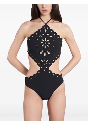 Cult Gaia Laidie cut-out scalloped-edge swimsuit - Black