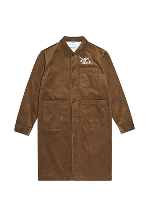 A BATHING APE® logo-embroidered corduroy coat - Brown