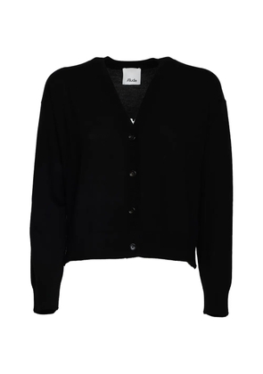 Allude V-neck wool cardigan - Black