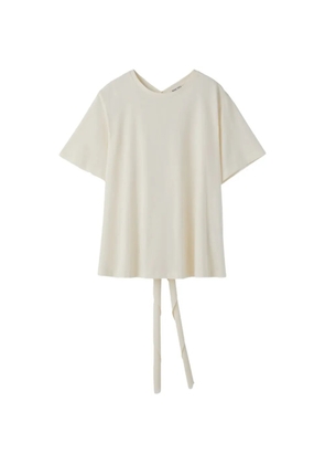 Recto open-back scarf-detail T-shirt - Neutrals