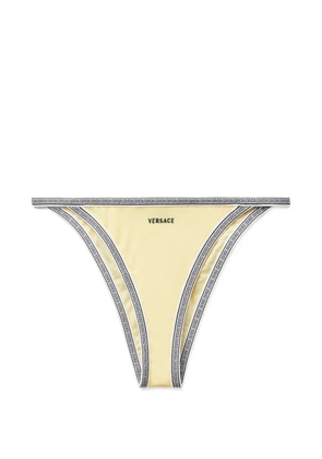 Versace embroidered-logo bikini bottoms - Yellow