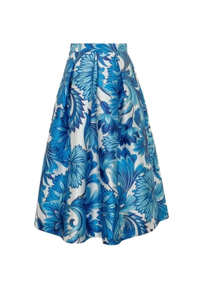 Lunatica Milano Florence floral-print midi skirt - Blue