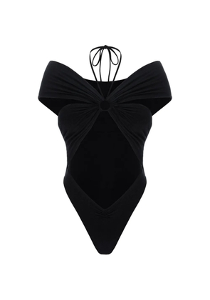 MANURÍ Eleni cut-out off-shoulder bodysuit - Black