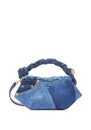 GANNI frayed handle tote bag - Blue