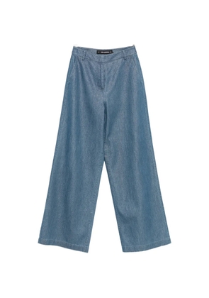 Karl Lagerfeld shiny-finish wide-leg jeans - Blue