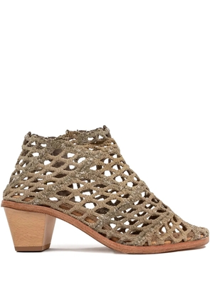 VERDURA SHOES block-heel netted boots - Neutrals