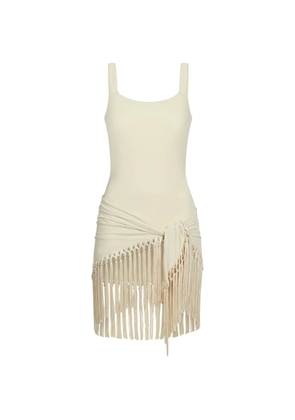 Taller Marmo Mini Lido fringed-pareo swimsuit - Neutrals