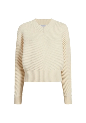 Another Tomorrow ribbed-knit dolman-sleeve sweater - Neutrals
