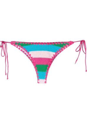 MC2 Saint Barth stripe-print bikini bottoms - Pink