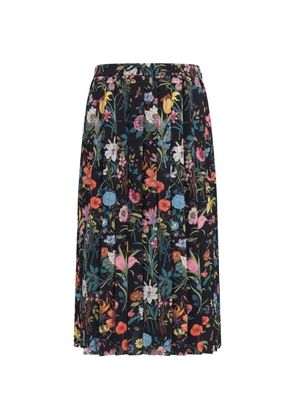 Gucci flora-print pleated midi skirt - Black