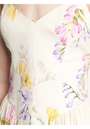 Hemant And Nandita floral-print flared maxi dress - Neutrals