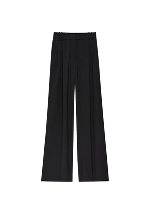 Another Tomorrow Twill pleated wide-leg trousers - Black