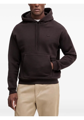 Lacoste logo-patch drawstring hoodie - Brown