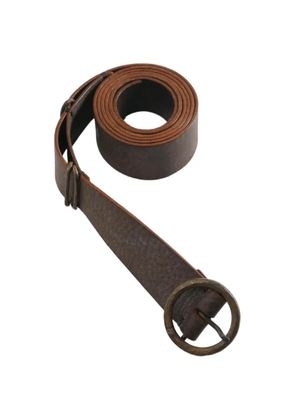 Ziggy Chen round-buckle textured-finish belt - Brown