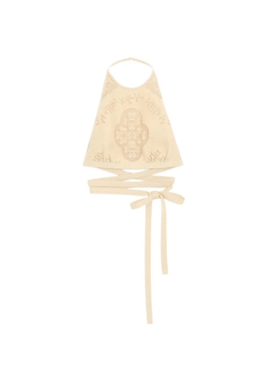 Valentino Garavani floral stamp blanket top - Neutrals