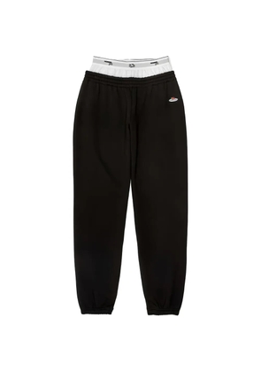 HommeGirls x Fruit Of The Loom layered-waistband logo-patch track pants - Black