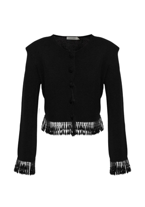By Malene Birger beaded-fringe cardigan - Black