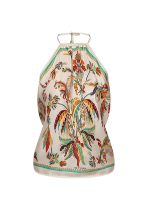 ETRO floral-print halter-neck blouse - Neutrals