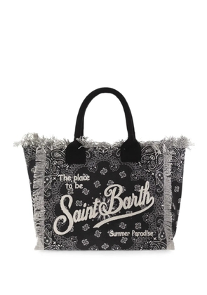 MC2 Saint Barth bandana-print fringed tote bag - Black