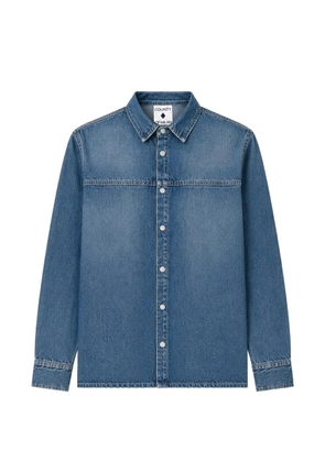 COUNTY OF MILAN Cross-print denim shirt - Blue