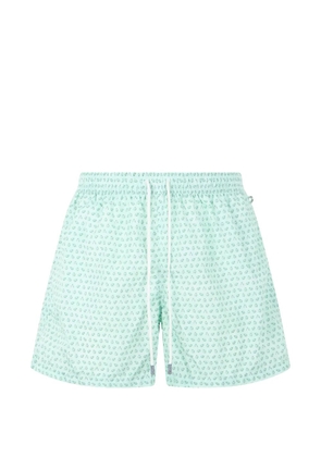 Fedeli ladybug-print drawstring swim shorts - Green