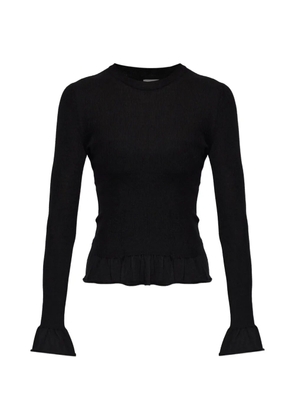 Jil Sander ruffled-cuff ribbed sweater - Black