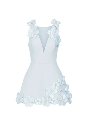 Bronx and Banco Estelle floral-appliqué V-neck mini dress - Blue